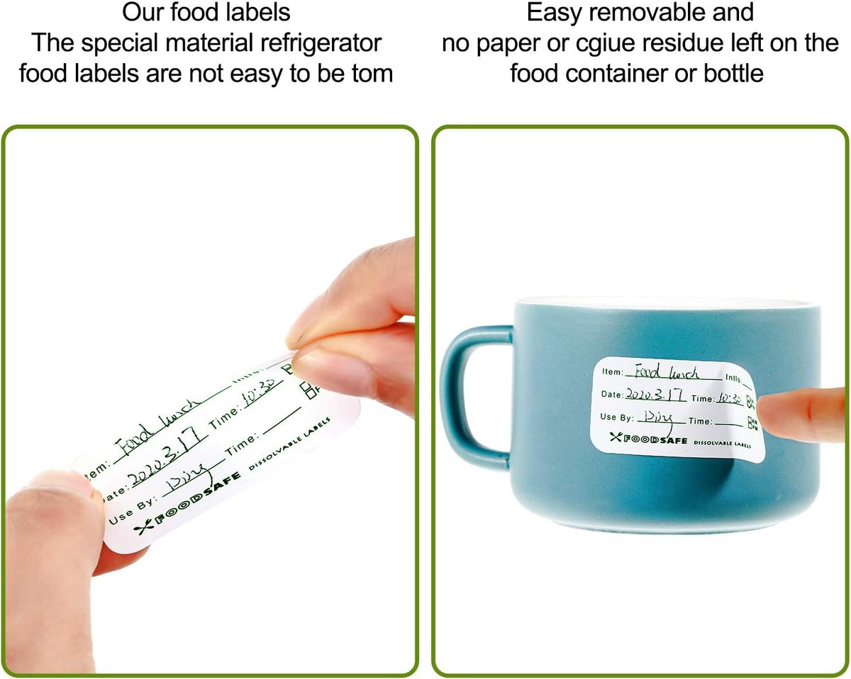Freezer Labels Writable - 900 Pieces Freezer Stickers Writable - labels - food date labels - freezer stickers - removable Freezer Labels - Freezer Containers — image 6