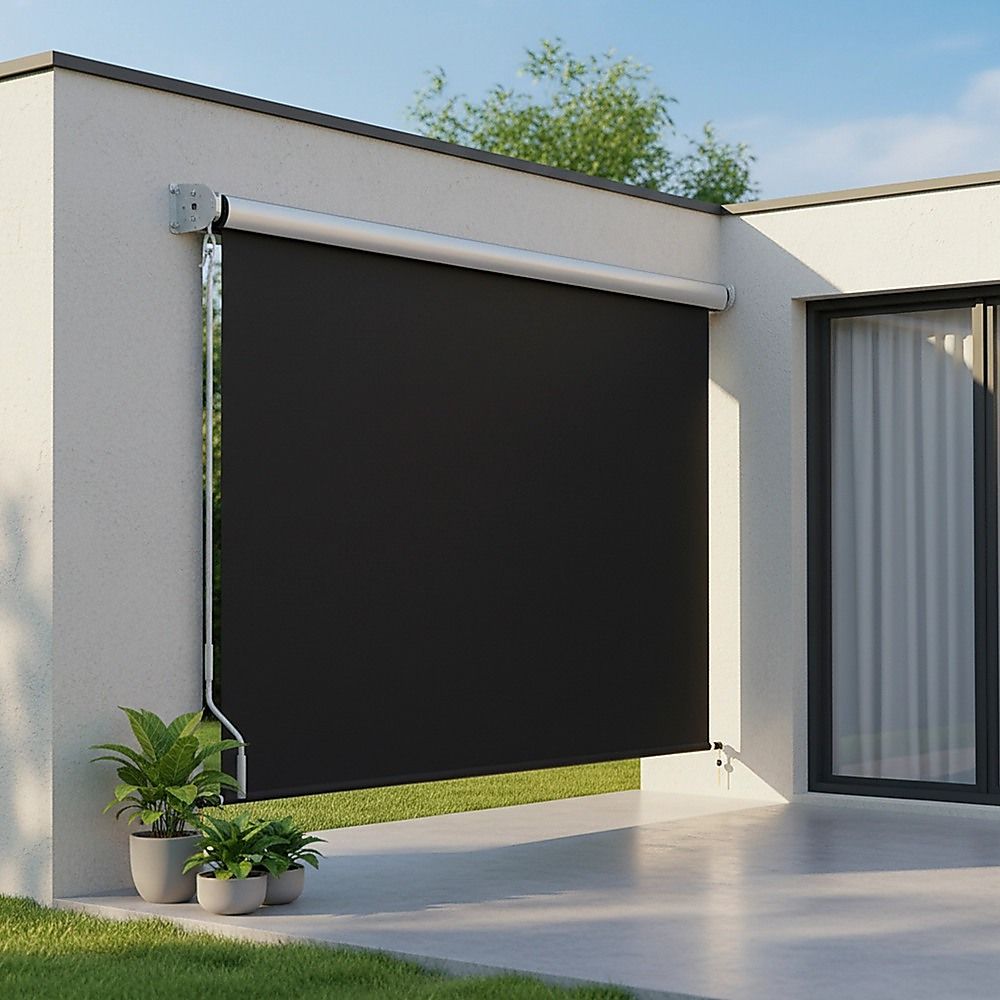 Straight Drop Awning – 3 × 2.5m Black Retractable Patio Screen — image 3