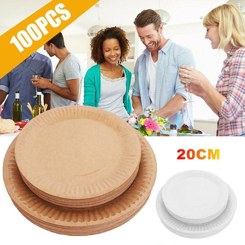 Disposable Brown Paper Plates Dinner Dessert Party Plate Bulk Buyau