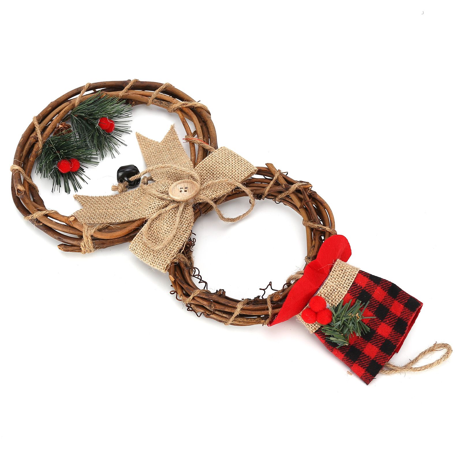 LED Christmas Snowman Wreath Christmas Door Decoration with Light for Home Decorations โ image 3
