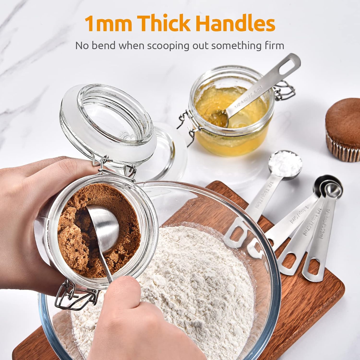 Measuring Spoons: 18/8 Stainless Steel Measuring Spoons Set of 9 Piece: 1/16 TSP, 1/8 TSP, 1/4 TSP, 1/3 TSP, 1/2 TSP, 3/4 TSP, 1 TSP, 1/2 tbsp & 1 tbsp Dry and โ image 5