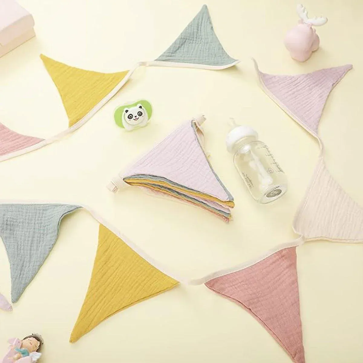 2PCS Triangle Bunting Flag Garland Hanging Flag Banner for Wedding Parties — image 4