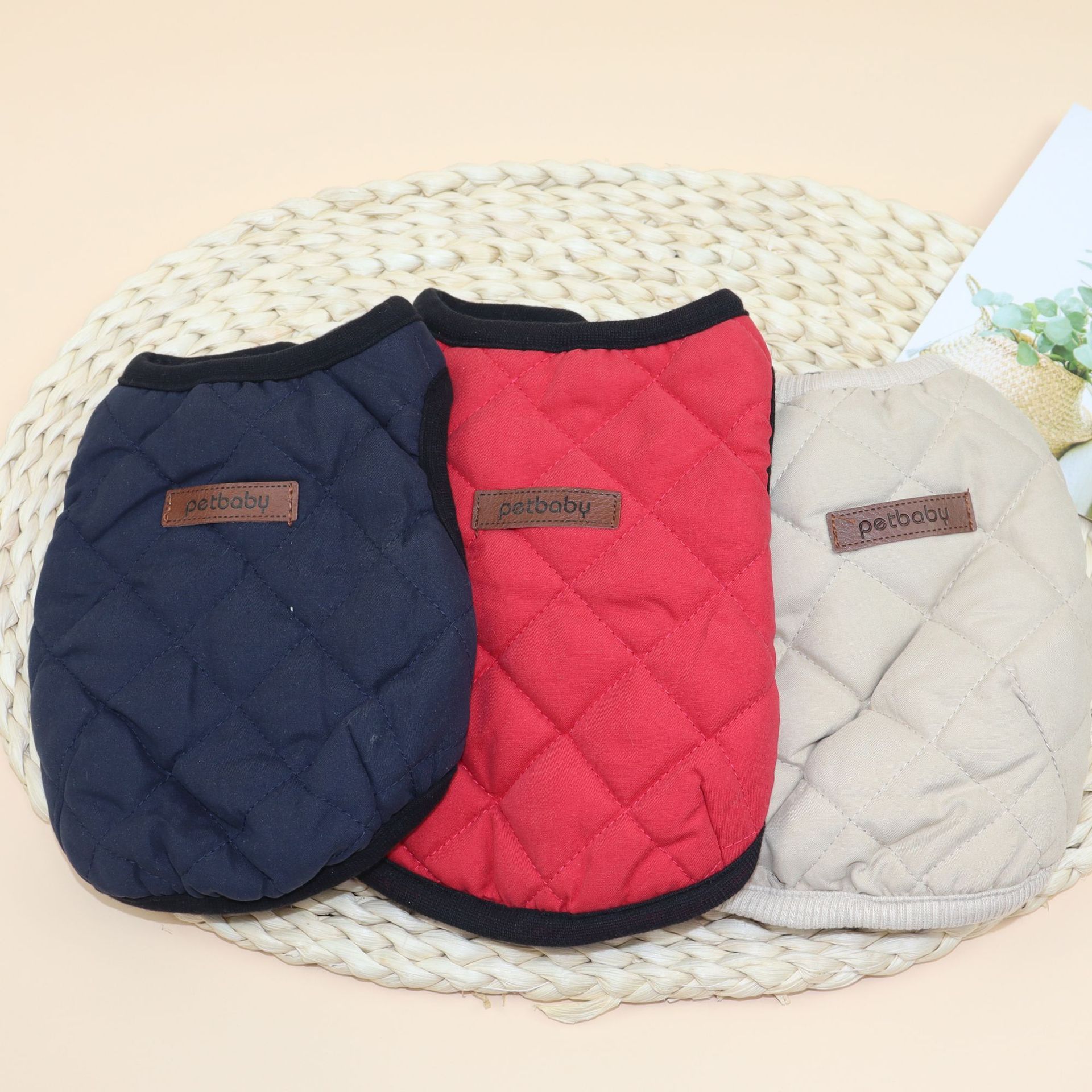 Odd Pet Dog Vest Thickened Cotton Small Breed Diamond vest wine red XS — image 2