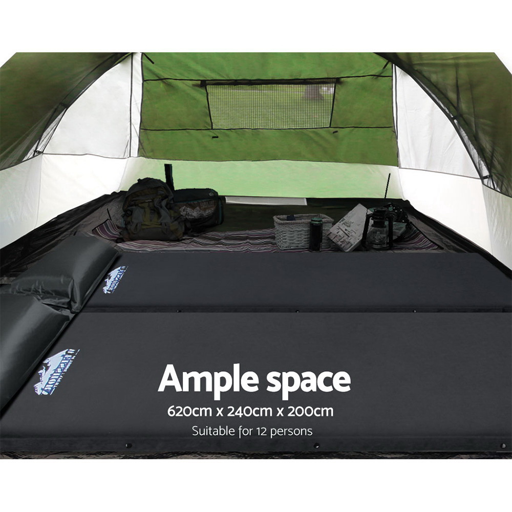 Weisshorn Family Camping Tent 12 Person Hiking Beach Tents (3 Rooms) Green — image 6