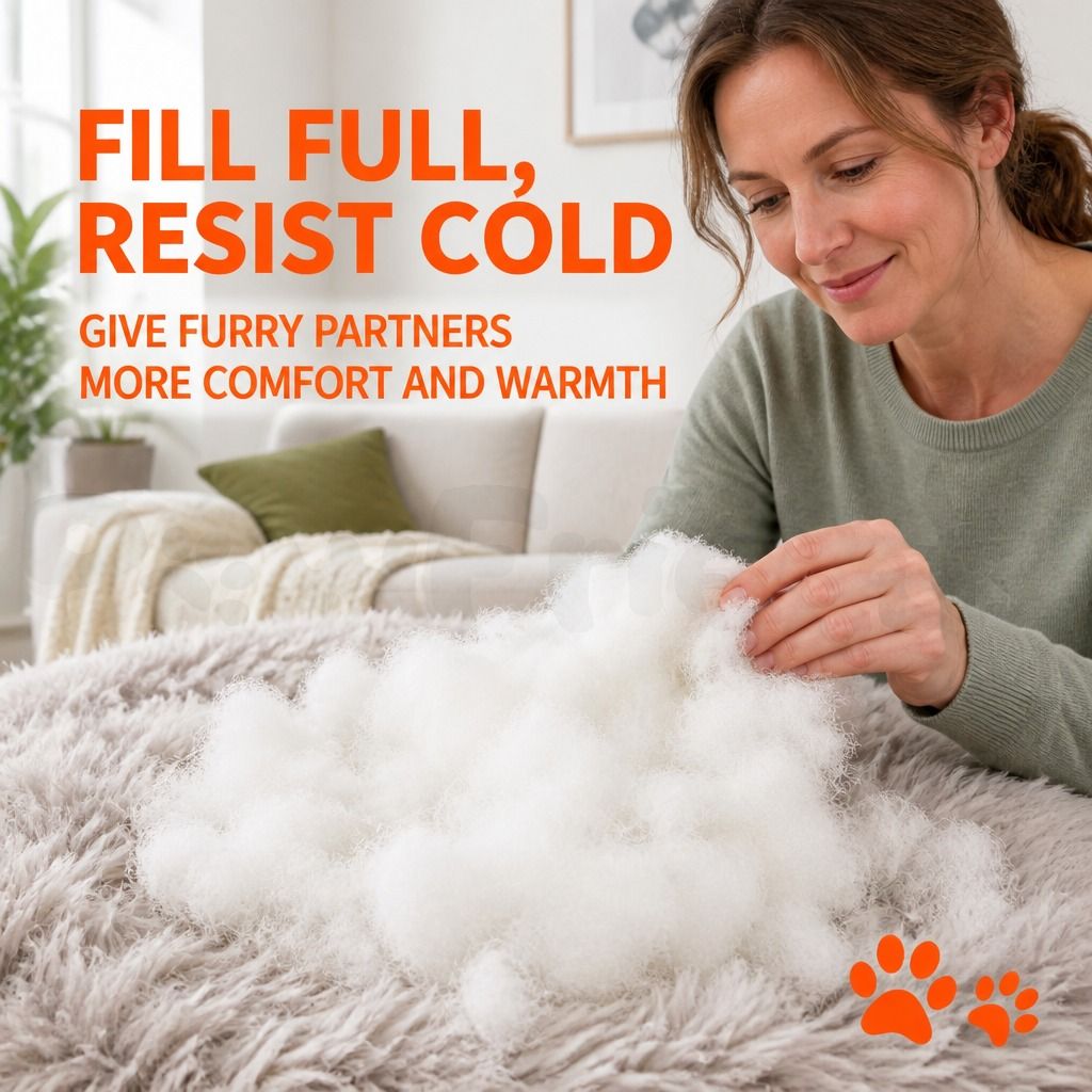 Dog Cat Pet Calming Bed Warm Soft Plush Round Nest Comfy Sleeping Cave MEL 120cm — image 6