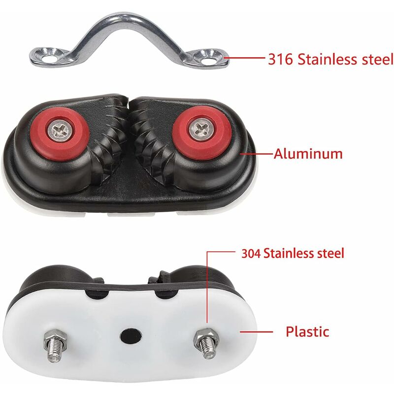 ROpe Cleats, Ball Bearing Quick Entry Cam Cleats For Line Sizes Up To 5/8 Inch, Dinghy Accessories — image 4