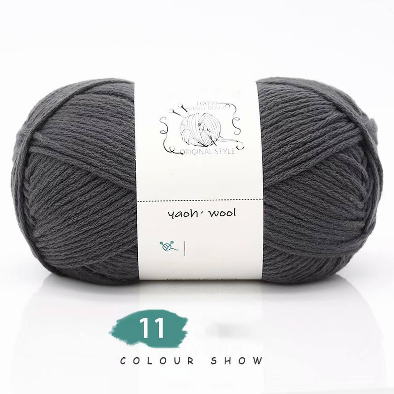 1 Pack 100 g Cotton Crochet Yarn, Soft Hand Knitting Yarn for Sweaters, Scarves, Cushions and DIY Crafts, Dark Gray — image 2