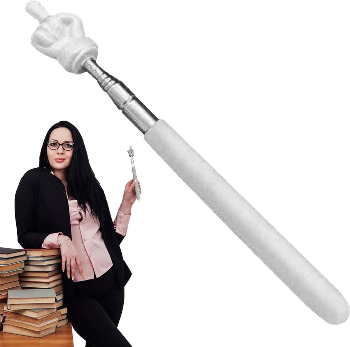 Pointer - Extendable Pointer - Telescopic Pointer - Presenter - Pointer Pen - Pointer with Hand - Extendable - 18.5-58.5cm - White — image 5