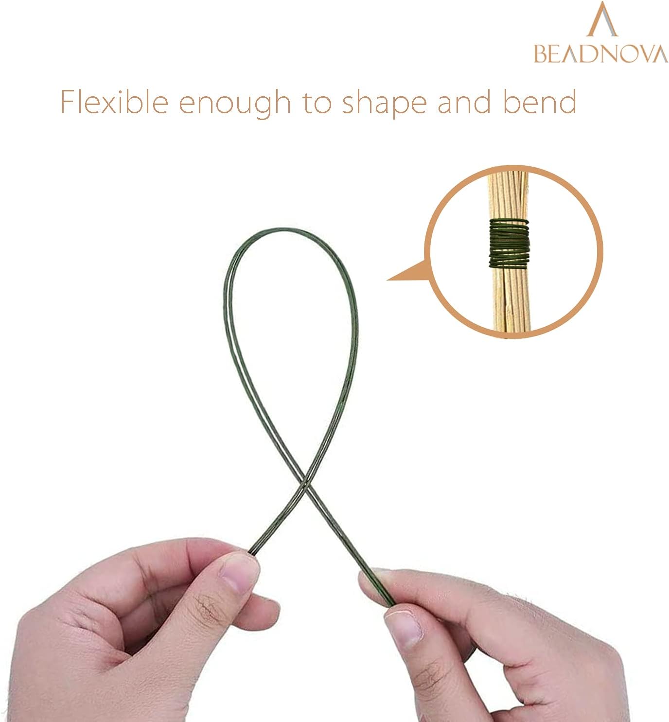 Floral Stem Wire 50pcs 22 Gauge Fake Flower Stems Green Floral Wire for Flower Arrangement Florist DIY Bouquet (Dark Green, 50 Pcs) β image 4