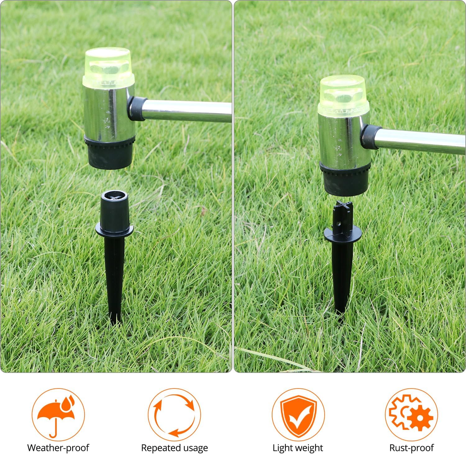 Metal Stakes Solar Lights Replacement Spike, 8 Pack Reinforced Ground Stakes, Replacement Nails for Garden Lights Landscape Pathway Patio Lamps Pole, 0.78x5.36 โ image 5