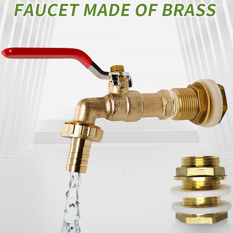 1000L Tank Faucet, Rainwater Harvesting Faucet Tank Adapter 1/2" (13Mm) Faucet, Ibc Drain Tank Adapter For Faucet — image 3