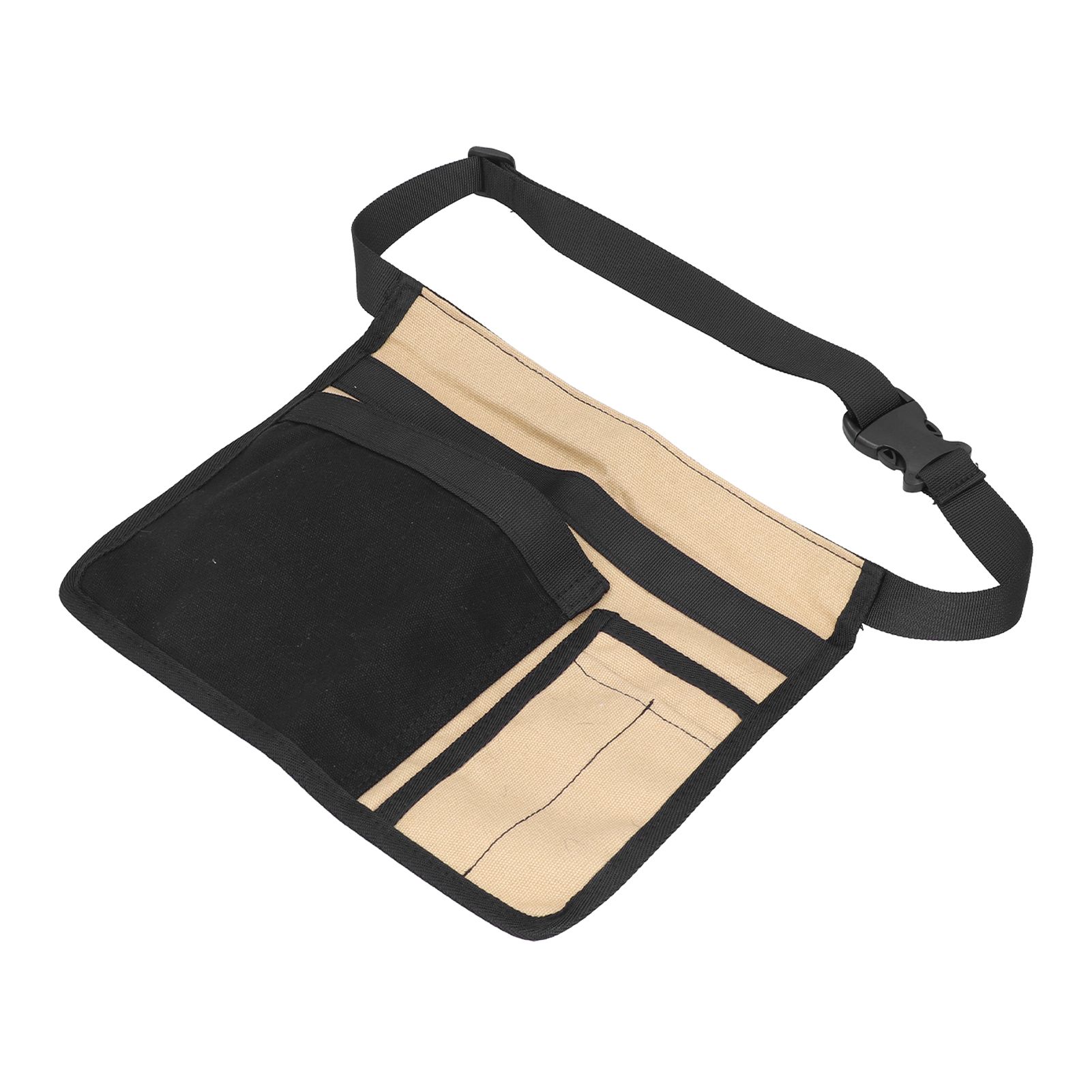 Unilateral Waist Hanging Tool Bag Wear Resistant Oxford Cloth Adjustable Tools Organizer for GardenKhaki Black โ image 4