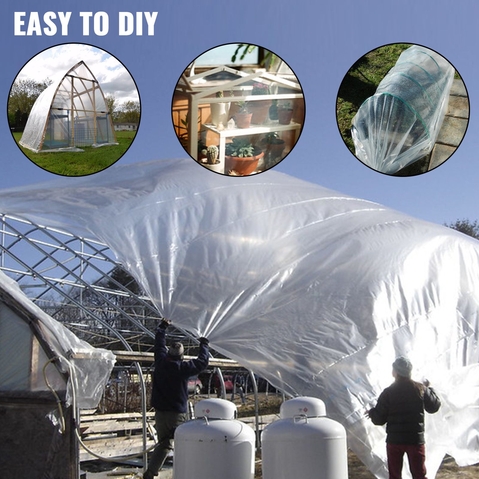 Greenhouse Film, Greenhouse Polyethylene Film 12x25 ft Greenhouse Plastic โ image 6