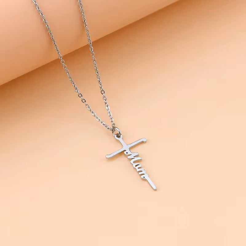 Stainless Steel Cross Necklace for Women Mother's Day Holiday Gift Elegant Jewelry Piece for Local Standard Everyday Wear(mother) — image 3