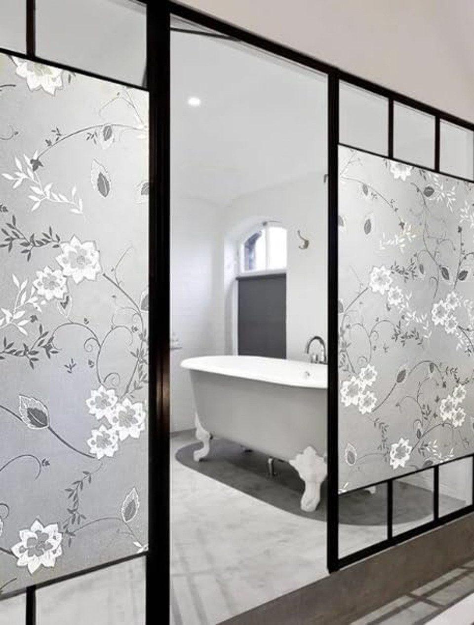 Frosted window film self-adhesive privacy UV protection decorative plastic for glass, 17.7 x 78.7 inches — image 3