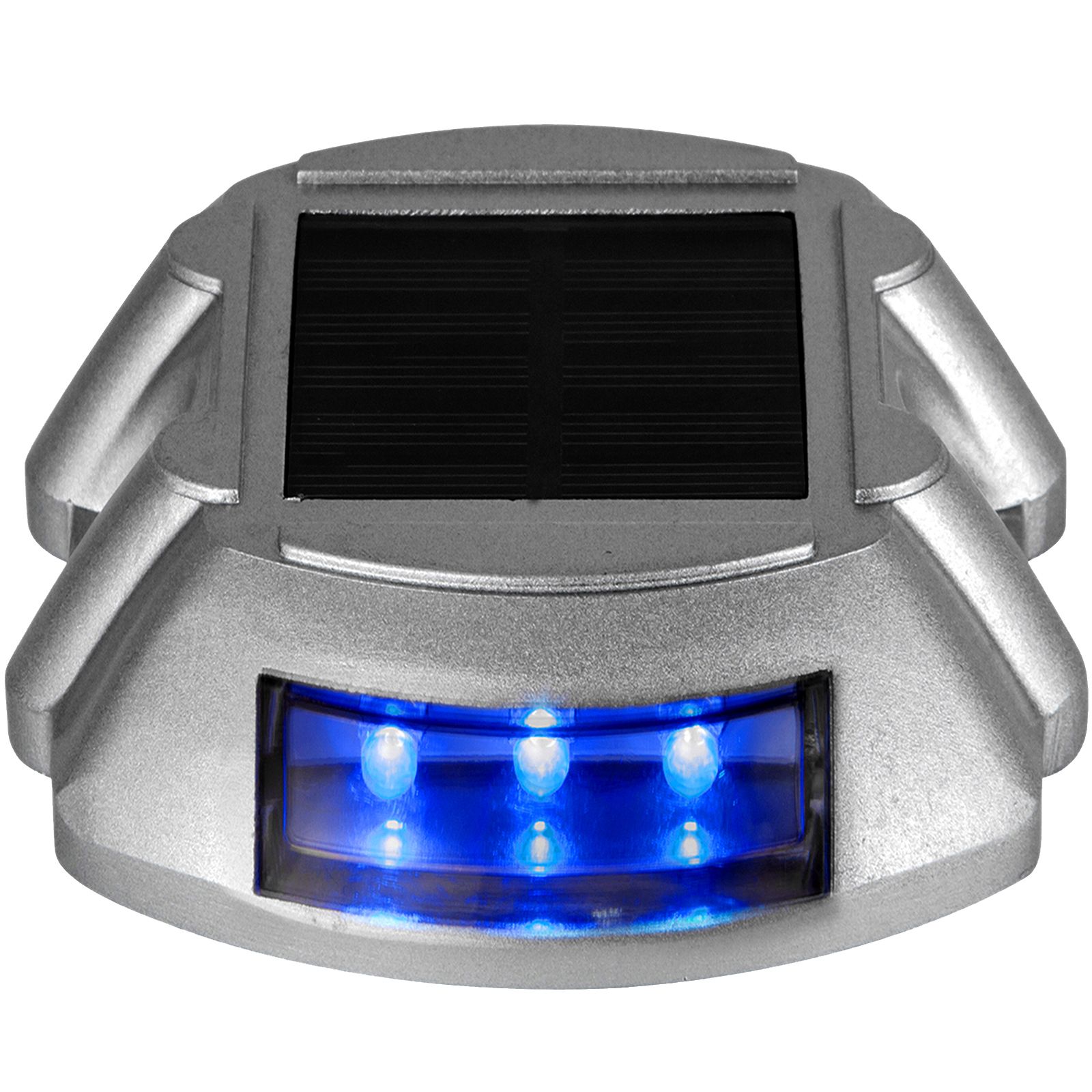 Driveway Lights 16-Pack, Solar Driveway Lights with Switch Button, Solar Deck Lights Waterproof, Wireless Dock Lights 6 LEDs for Path Warning Garden Walkway