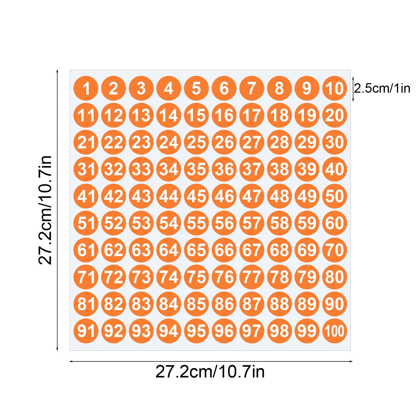 1 Inch Round Number Stickers,1-100 Multi-Color Self-Adhesive Labels for Mailbox,Scrapbook,and DIY Crafts,Easy to Peel and Stick on Various Surfaces,Durable โ image 3