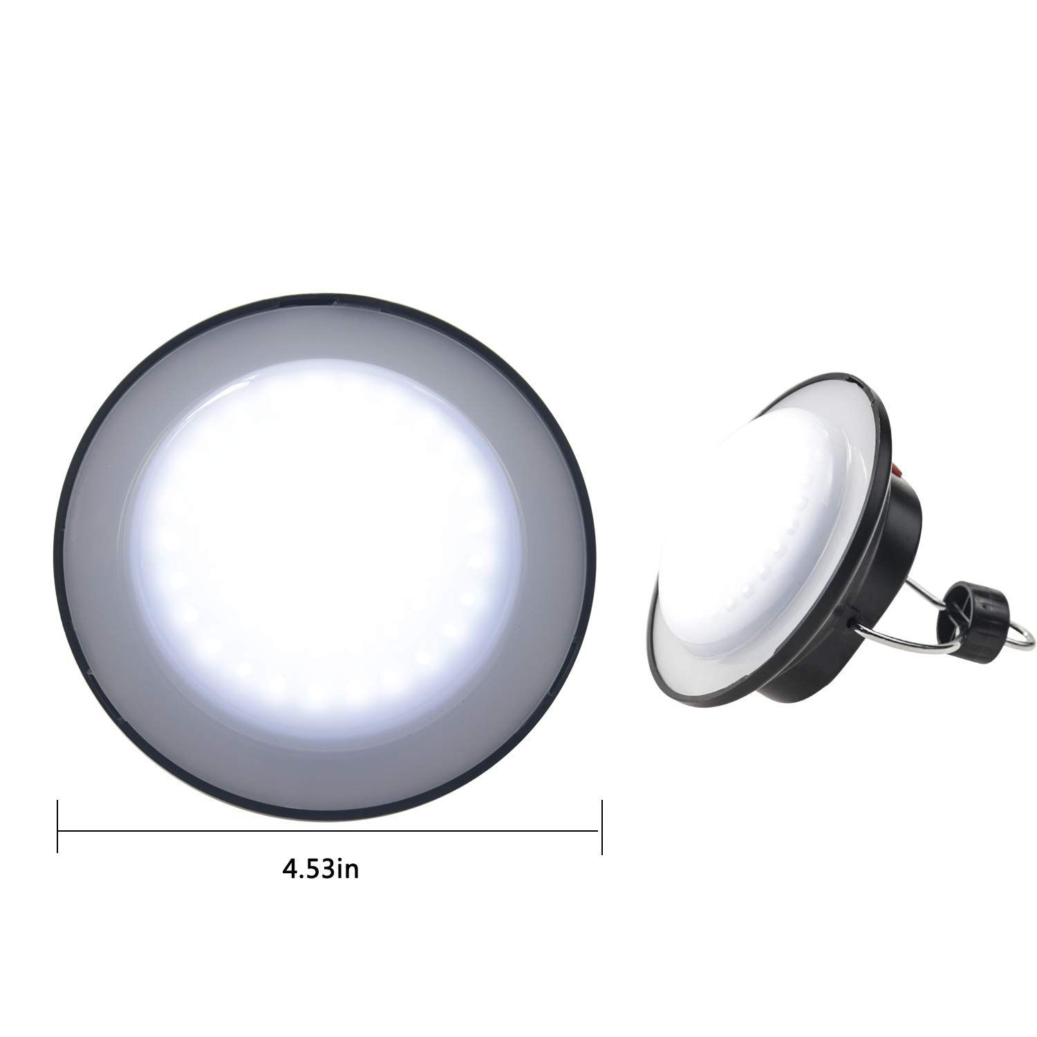 LED Tent Light - 3 Brightness Levels, Battery Powered, Foldable Hook with Carabiner, Great for Outdoor Camping, Canopy, Outages — image 3