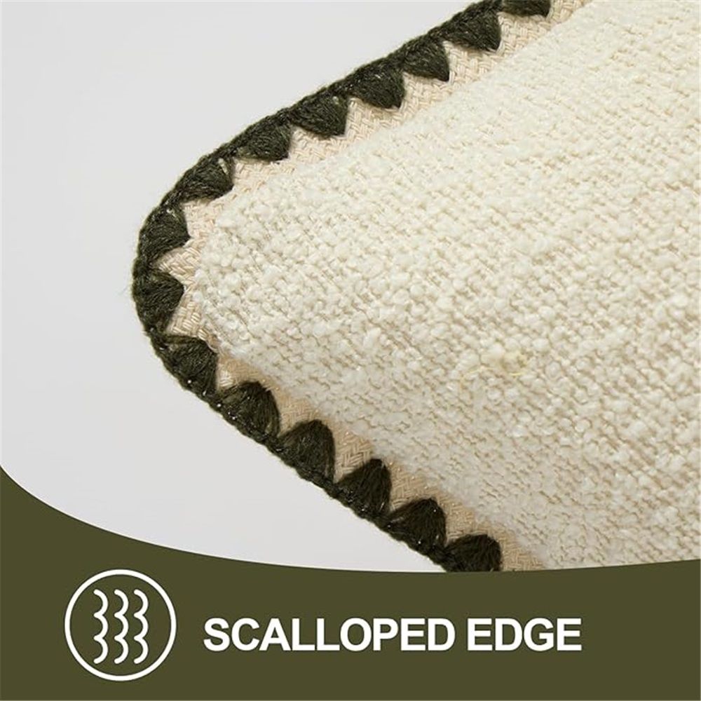 Throw Pillow Covers Decorative 45*45cm Pack of 2 Cotton Thread Stitching Edges Solid Dyed Soft Chenille Cushion Cases for Couch Sofa Bed Living Room Farmhouse — image 4