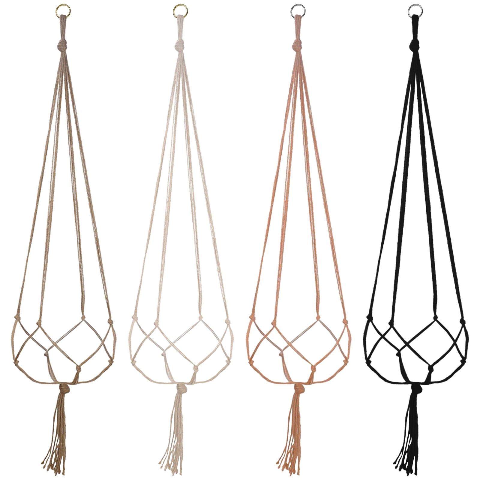 Plant Hanger Flower Pot Plant Holder for Indoor Outdoor Decorations,Indoor Hanging Planter Holder, Hanging Baskets for Plant, 1X Hanging Basket Net Bag Brown — image 4