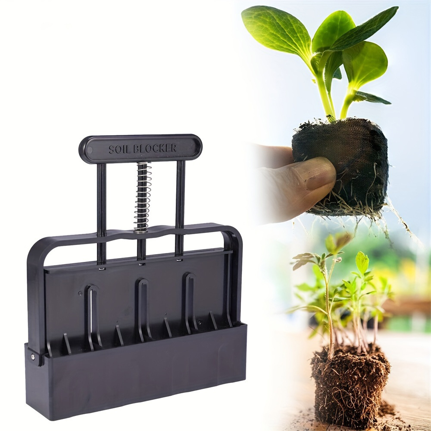 5 × 5 Soil Block Maker - Durable Handheld Gardening Tool for Seed Starting