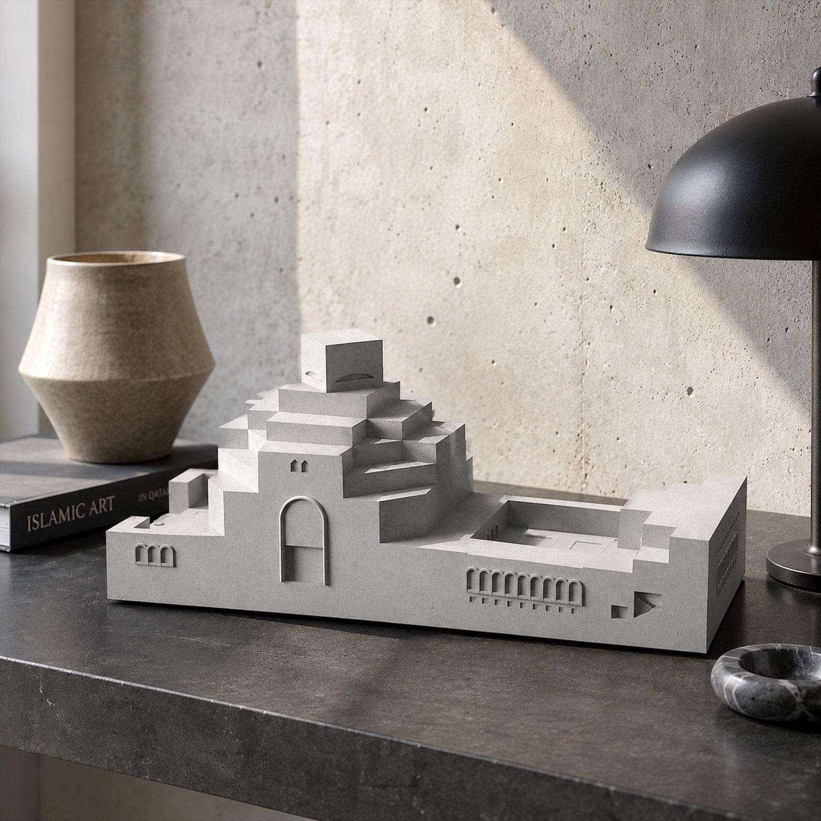 Museum of Islamic Art Doha Concrete Model Architectural Replica Sculpture & Desktop Decor(Grey) — image 5
