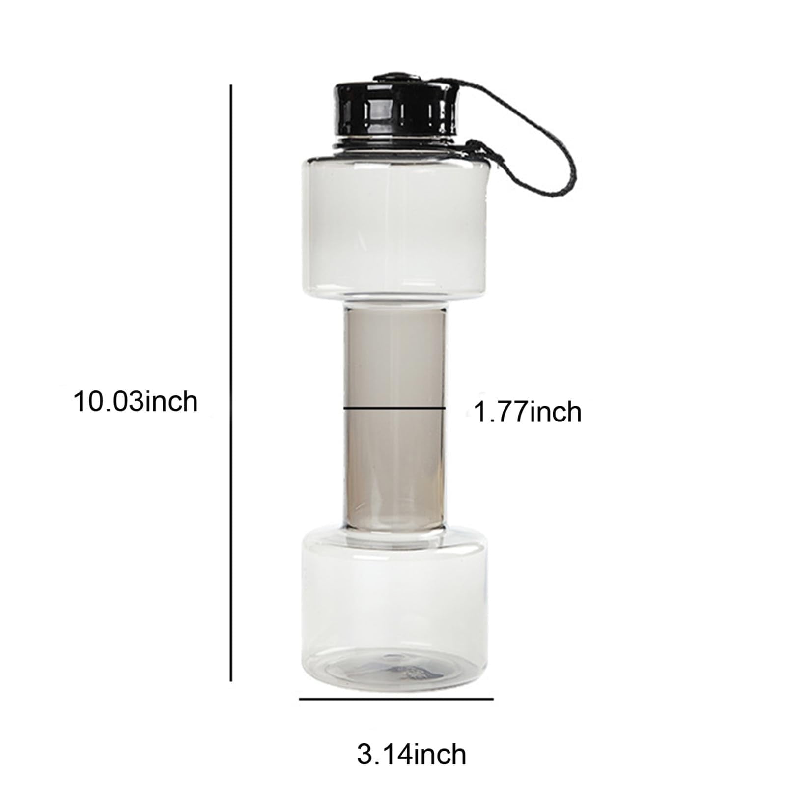Portable Kettle, Water Bottle Multifunctional Water Bottle Dumbbell Shaped Drinking Bottles Leakproof Bottle Drinking Bottle for Gym School Cycling Outdoor — image 3