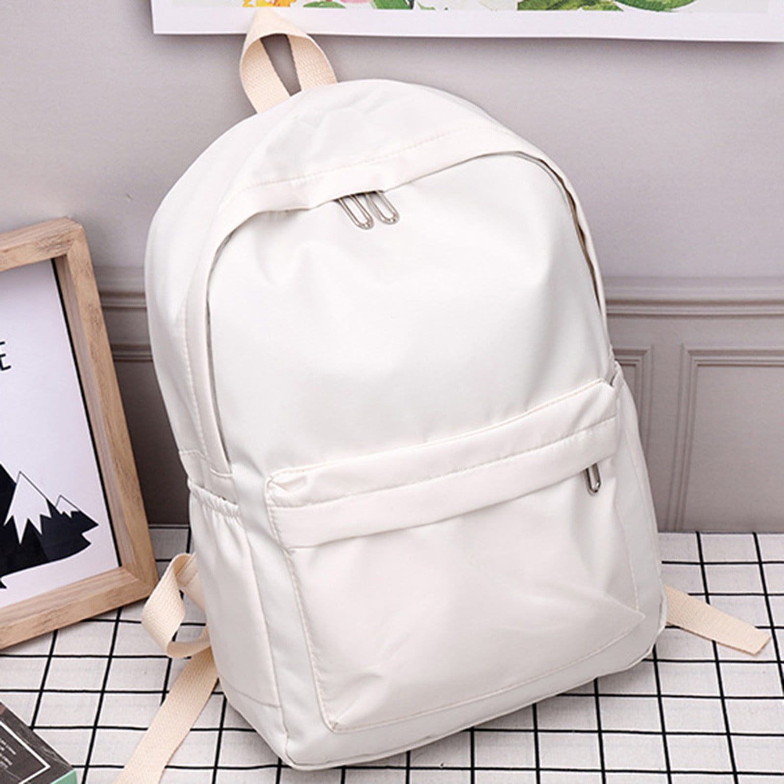 1 Piece Travel Backpack, Cute Custom BookBag with Detachable Bear, Travel Backapck for Women, Men Casual Laptop, White, 21.8 × 27.9 cm — image 4