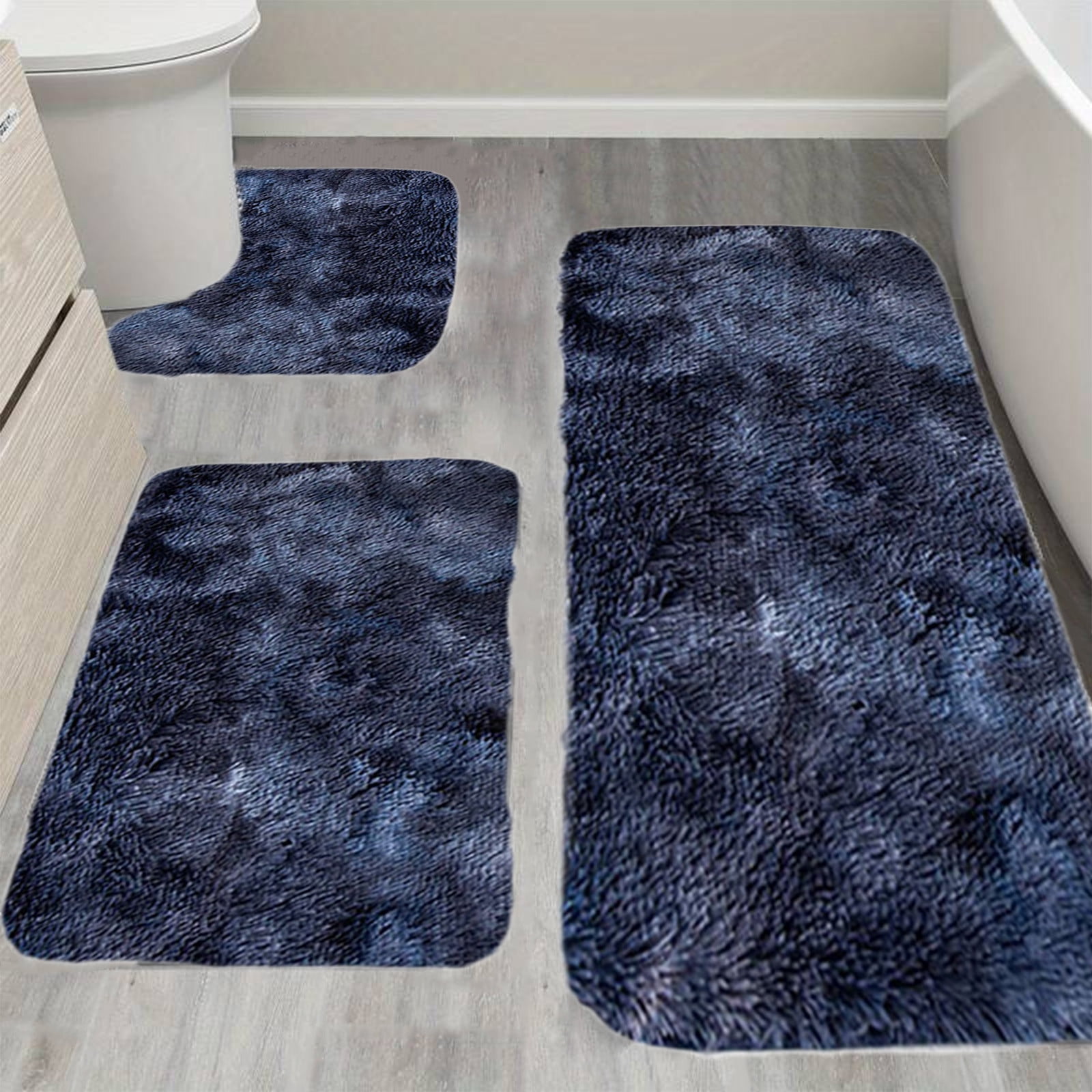 5Pc Bath Mats for Bathroom, Quick-Dry Bathroom Rugs Sets Washable Non-Slip Bath Mat Ultra Soft Absorbent with U-Shaped Toilet for Bathroom, Tub, Shower,Dark — image 5