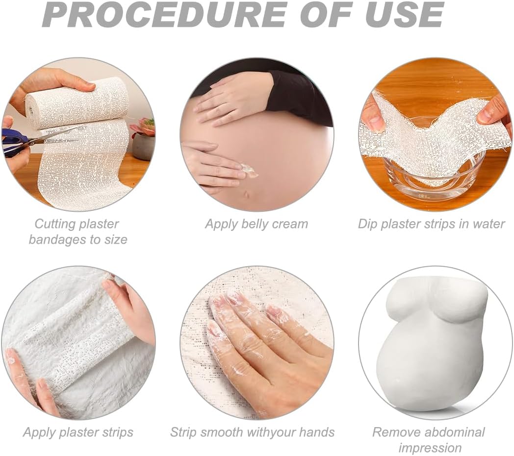 Plaster Cloth 5 Pack Plaster Gauze Bandage Roll Plaster of Paris for Crafts Belly Cast Art Project Mask Making Sculptures and Body Casts, 7.9inch X 106 inch โ image 3