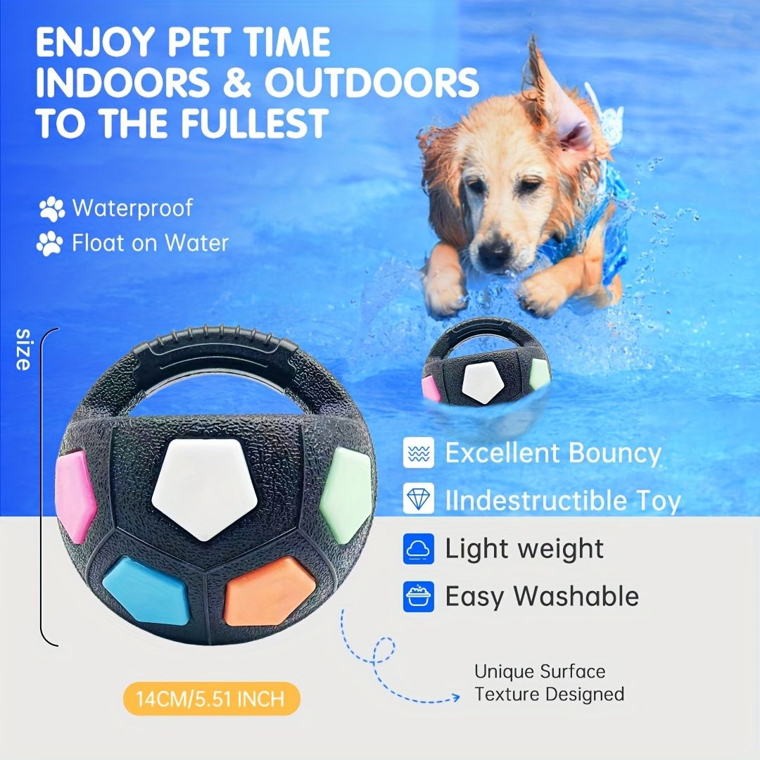 Football-shaped pet dog toys, sturdy and durable tooth-grinding training toys, squeaking sound toys โ image 2