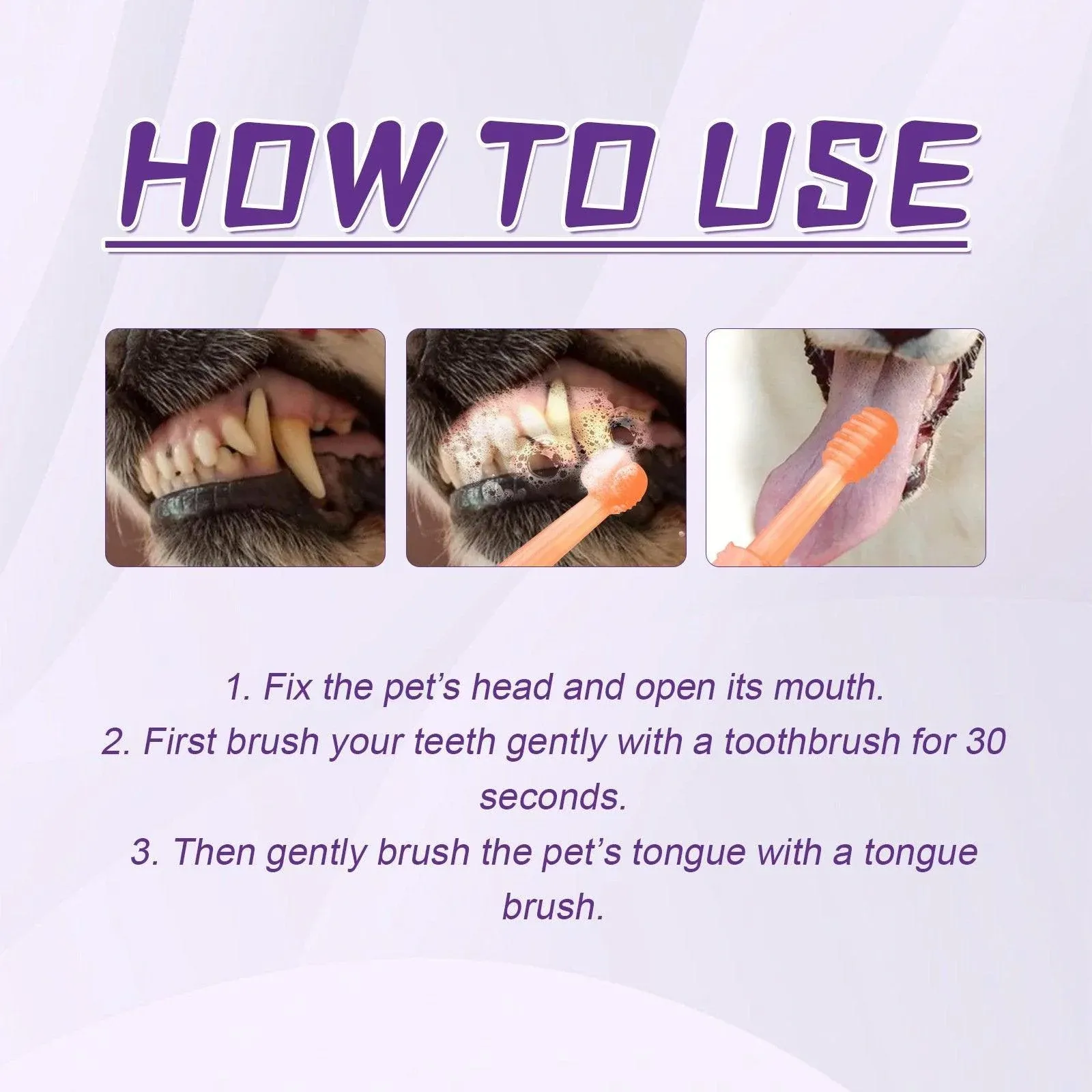 Pet Tongue Brush and Toothbrush Set for Oral Cleaning Dental Health Care for Pet — image 4