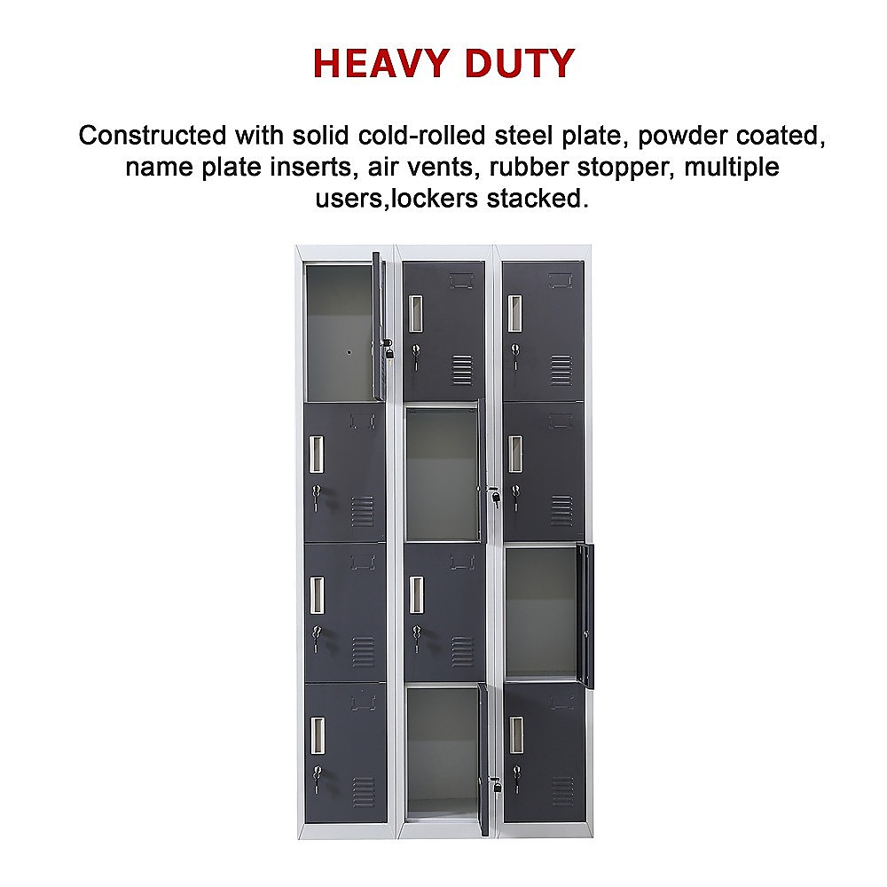 12-Door Locker for Office Gym Shed School Home Storage - Standard Lock with Keys โ image 5