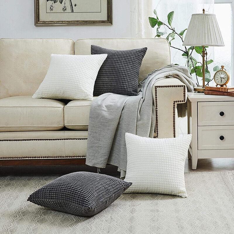 45X45 Plain Solid Colour Cushion Cover Decorative Pillow Case Home Multicoloured - Blue โ image 4