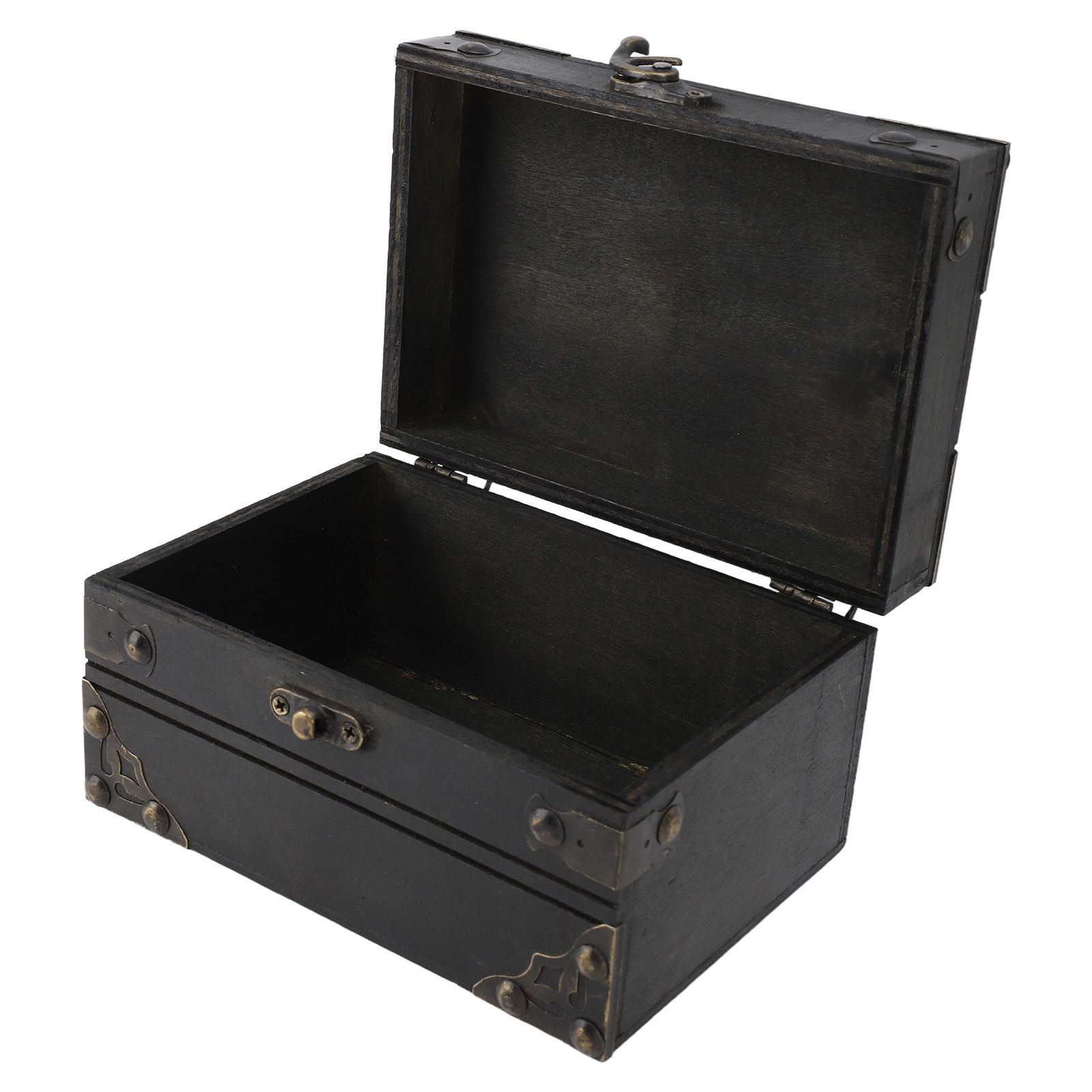Retro Wooden Jewelry Box Treasure Storage Box Organizer Container Case Chest Trinket Box for Girls Girlfriend Women Vintage Grey โ image 5