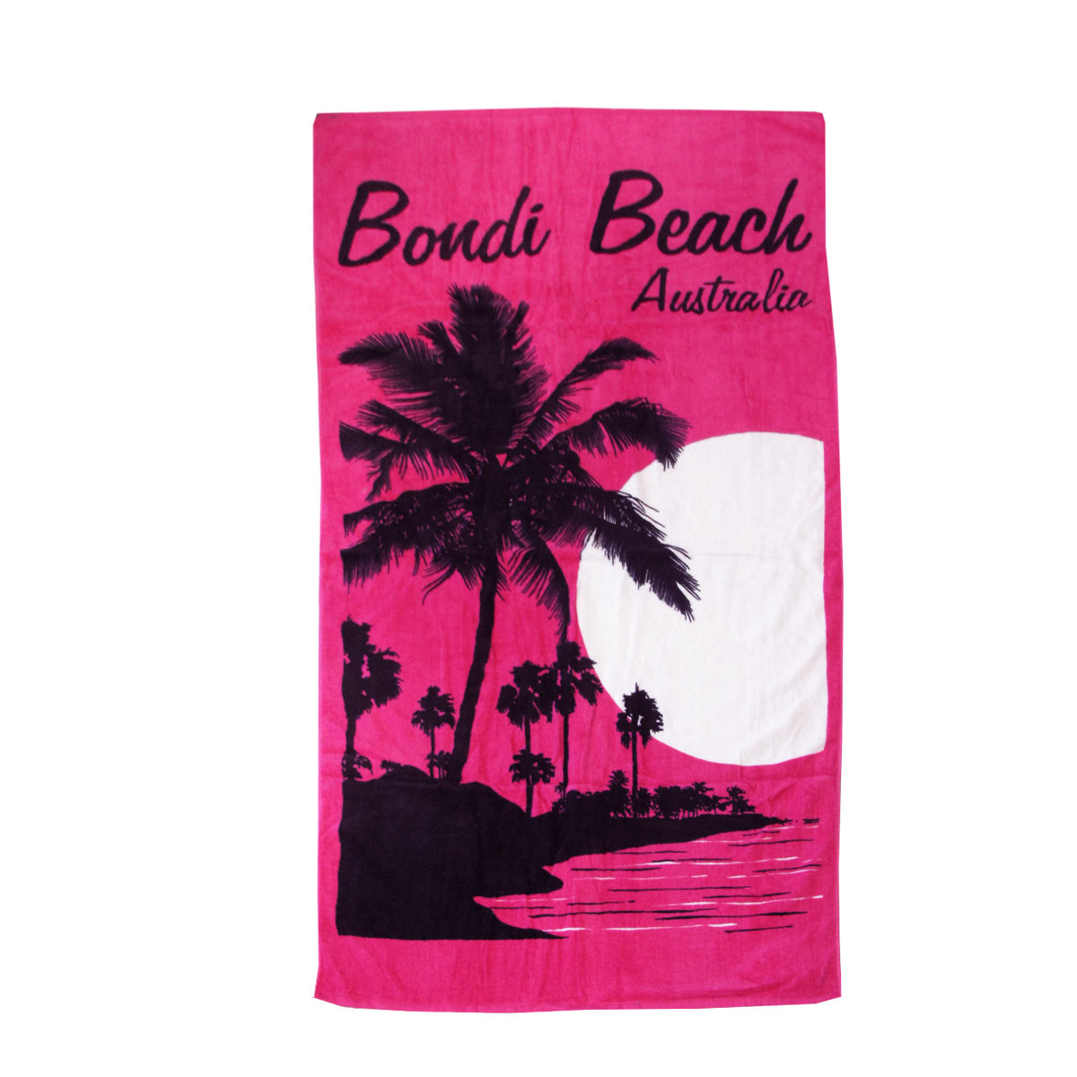 Aqua Blu Bondi Beach Pink 100% Cotton Beach Towel 80 × 150 cm