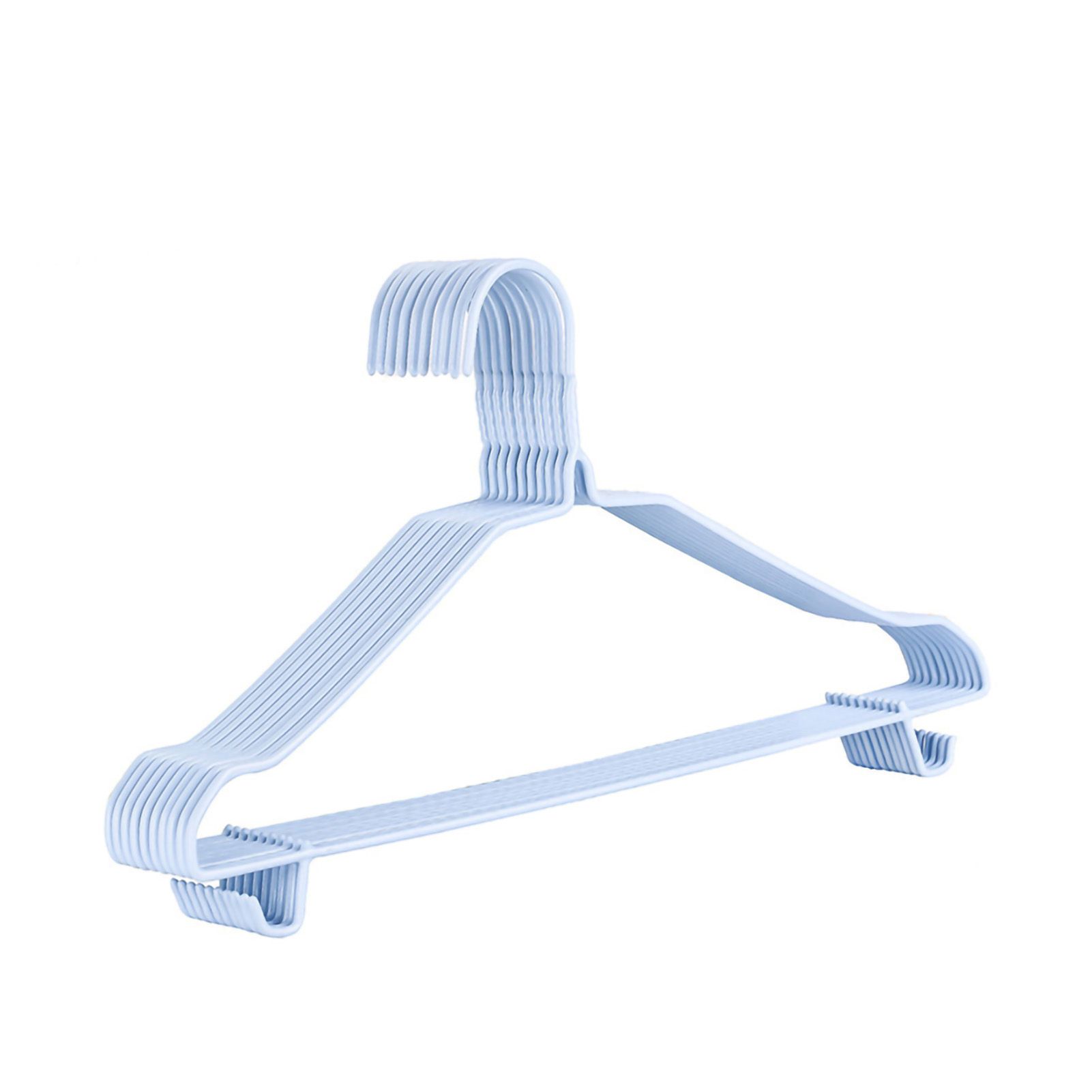 10Pcs Seamless Clothes Hanger Wet Dry Use Anti Deformation Anti Slip Colored Clothes Hangers for Home Dorm Nordic Blue 38cm — image 3