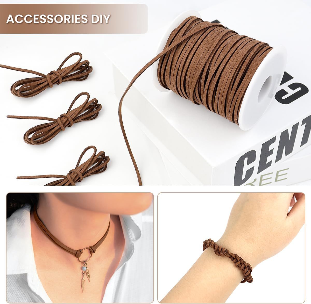 Suede Leather Cord for Jewellery Making, Soft Leather Lacing for Bracelets, Necklaces, Beading, Craft Projects and Handmade Accessories โ image 4