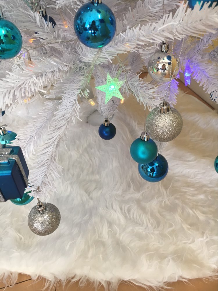 60/78/90/122cm Christmas Snow Plush Tree Skirt Xmas Base Floor Mat Cover Decor, 122cm (48") — image 5