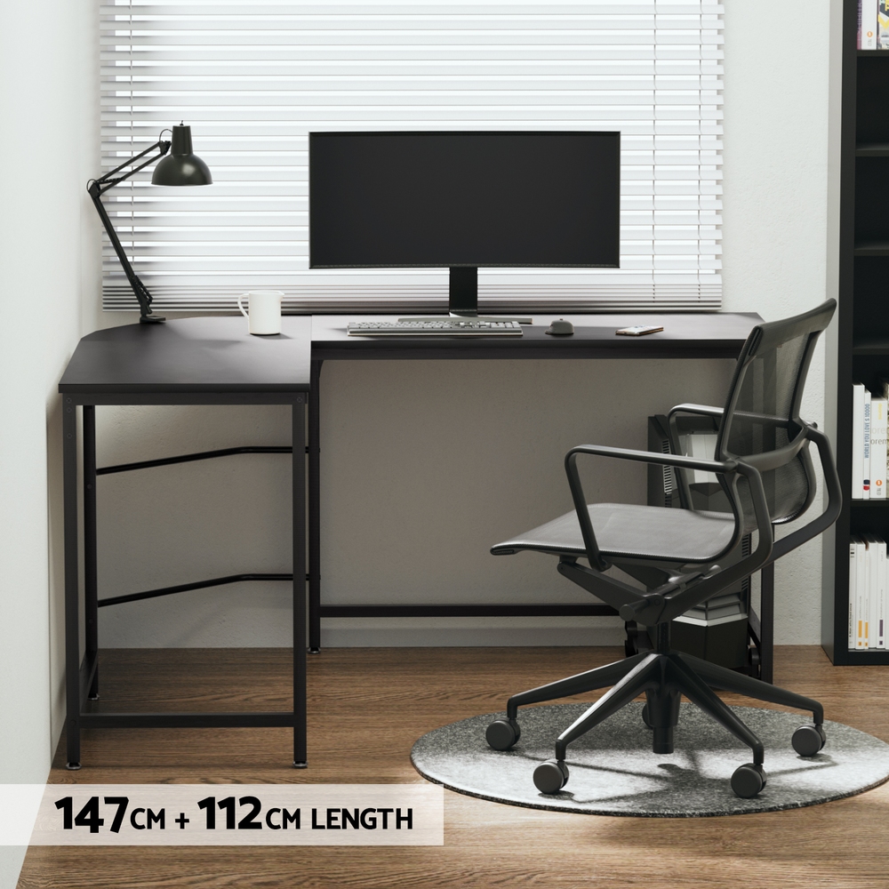 Artiss Computer Desk L-Shape CPU Stand Black 147CM β image 5