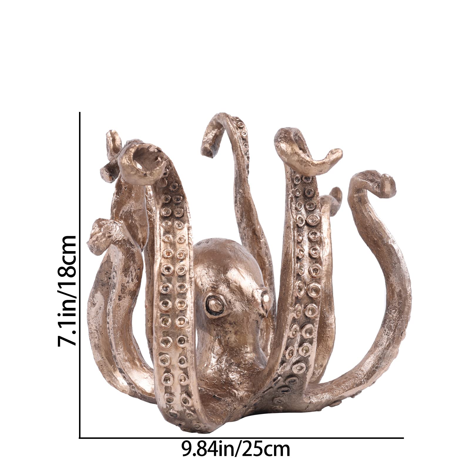 Multi-Functional Octopus Sculpture – Decorative Resin Cup Holder & Jewelry Organizer, Unique Home Accent for Living Room, Office, or Desk (Bronze) — image 2