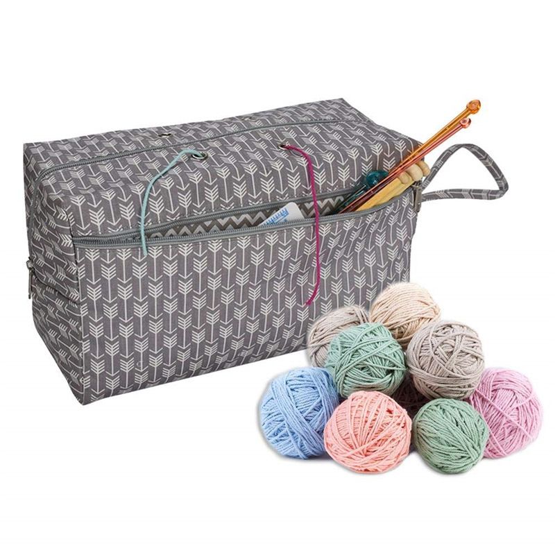 Large capacity yarn storage bag, handbag, portable crochet hook storage bag, wool ball crochet needles, unfinished knitting tools
