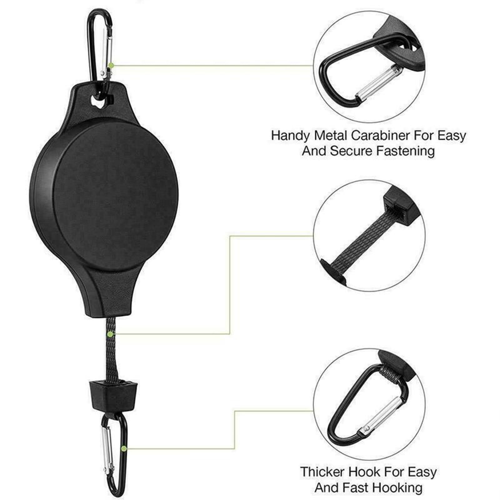 4 PCS Heavy Duty Retractable Plant Hanger,Plant Pulleys for Hanging Plants,Easy to Raise & Lower,Auto Lock,Adjustable Hook for Garden Baskets Pots,Birds Feeder — image 3