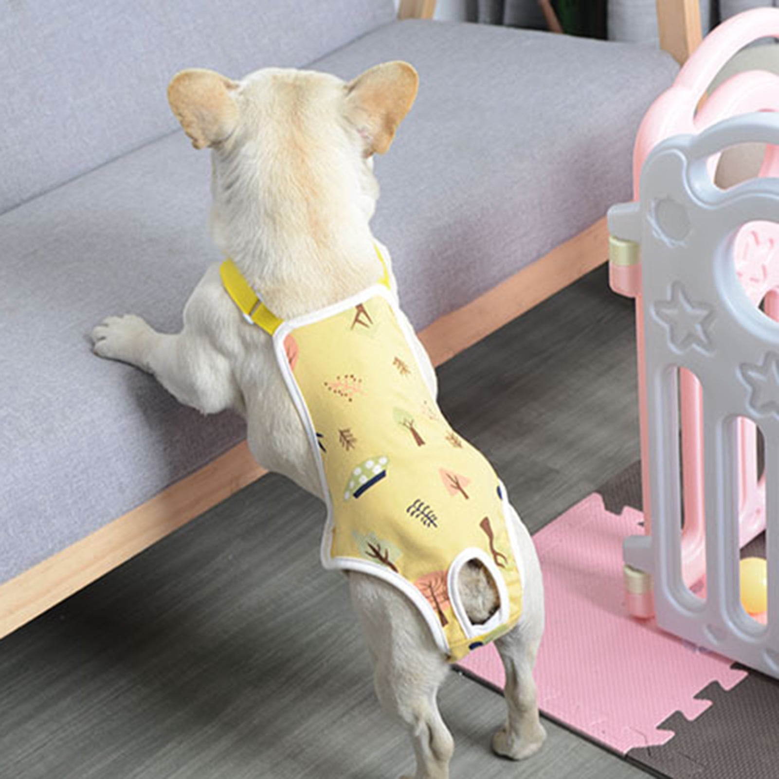 Pet Sanitary Pants Adjustable Band Menstruation Shorts Washable Dog Diaper Pet Physiological Pants for Indoor S Yellow โ image 6