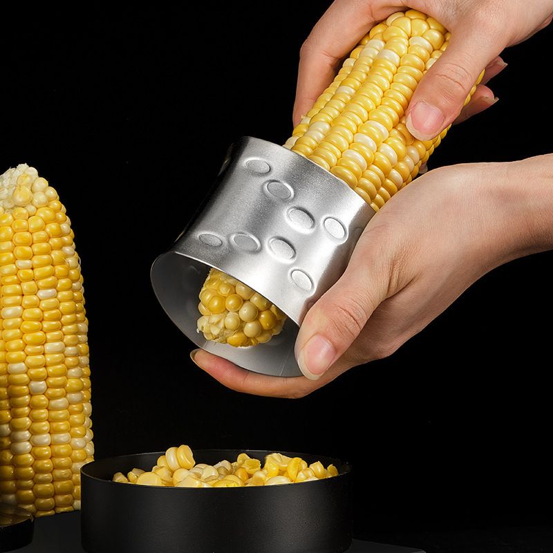 2-Pack Premium Stainless Steel Manual Corn Thresher Peeler and Cob Cutter with Safe Hidden Dual-Head Serrated Blades & Non-Slip Grip, Round & Triangle Model โ image 5