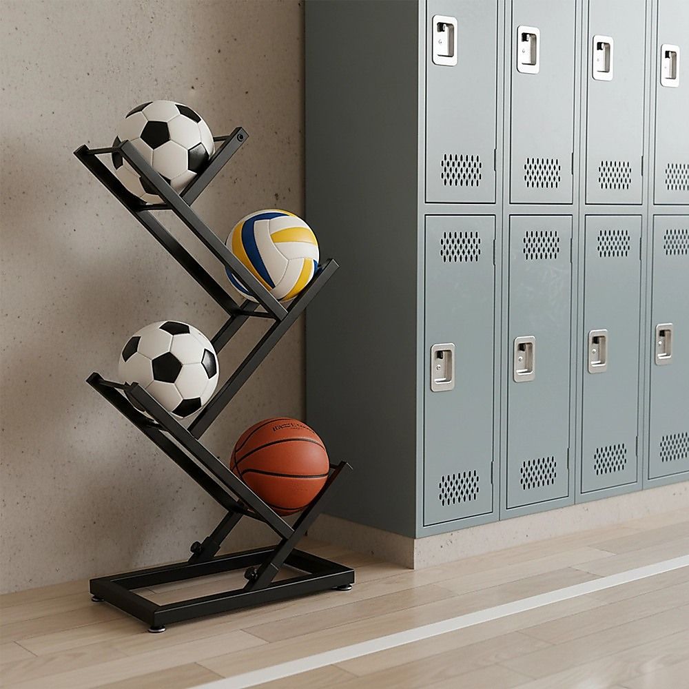 Ball Trolley Rack Display Stand For Basketball Football Storage Heavy Duty Rolling Organiser For Sports Equipment โ image 2