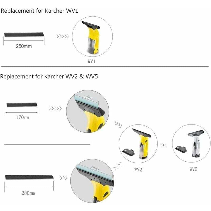 2pcs 280mm Window Washer Replacement Blades Window Cleaning Blade Rubber Scraper Accessories Refill Replacement for Karcher WV2 WV5 — image 4