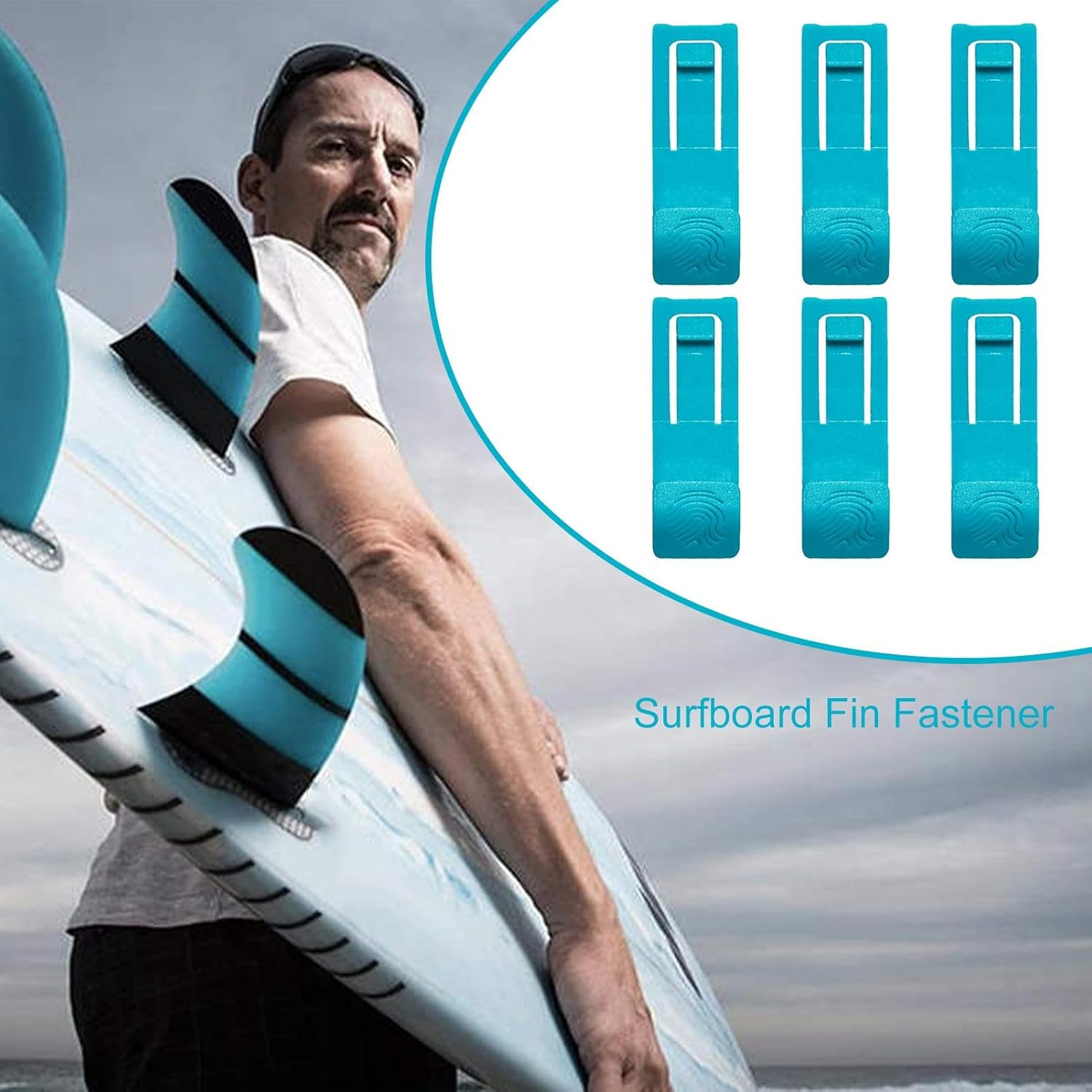 Paddle Board Fin Clips - Surfboard Fin Clips | 6 Watershed Fin Clip | Surfing Gear Fin Bracket | Fastener Base Pin Replacement Buckle Shark-Fin Device — image 2