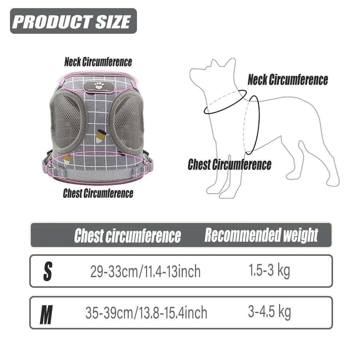 Grey Kitten Dog Cat Walking Harness Lead Leash Collar Pet Vest Mesh Adjustable - M — image 3