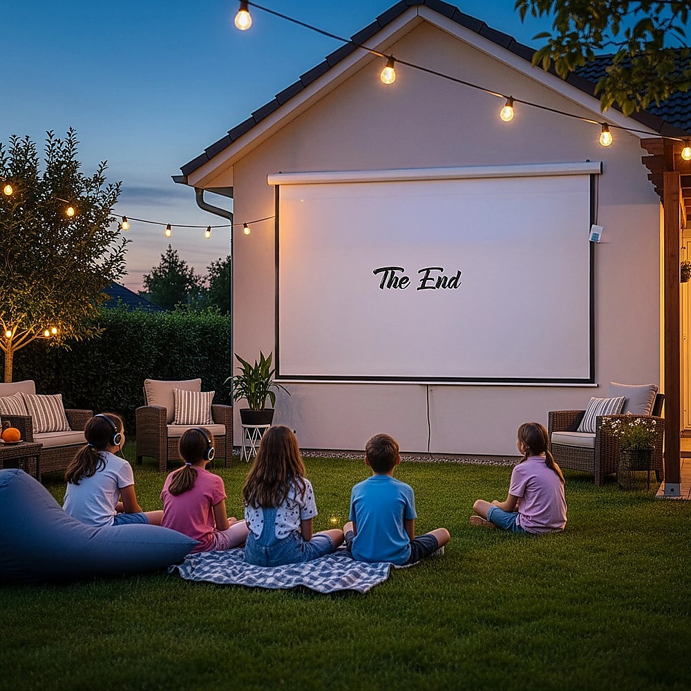 150" Electric Motorised Projector Screen TV +Remote โ image 4